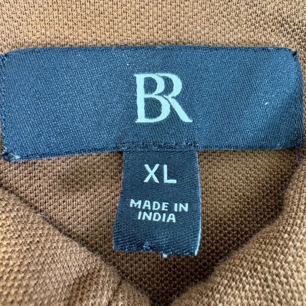 Banana Republic‎ Mens Lux Pique Polo Shirt XL Hickory Brown Short Sleeve Golf